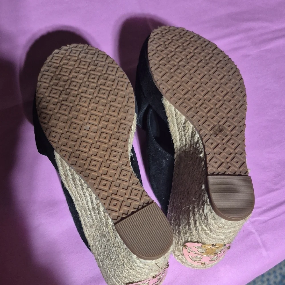 Tory Burch Black Suede Mules